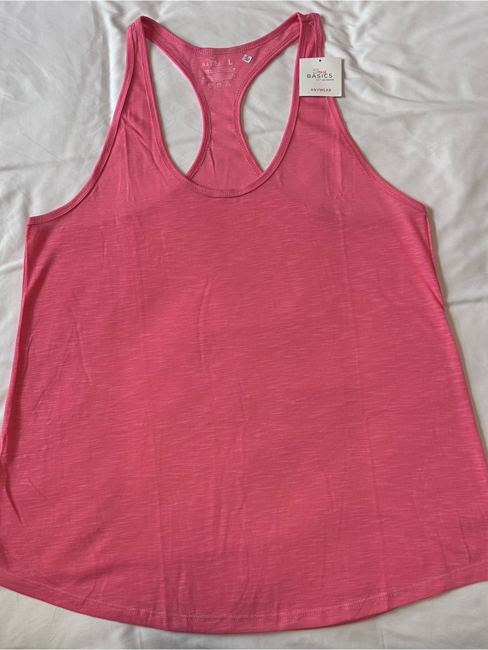 New Sexy Basics Women’s Coral Pink Racerback Tank size large